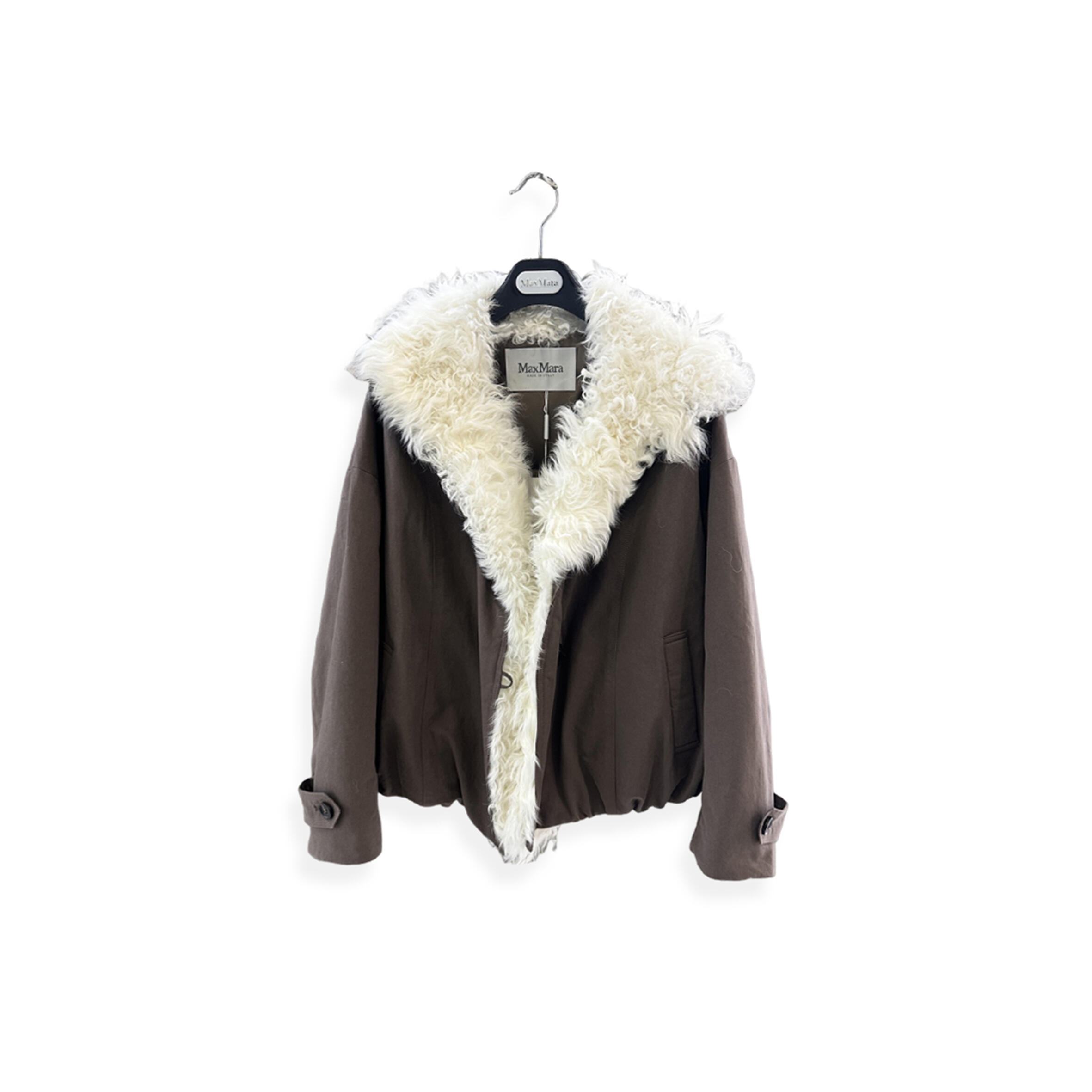 M*x M*ra cotton canvas fur jacket brown